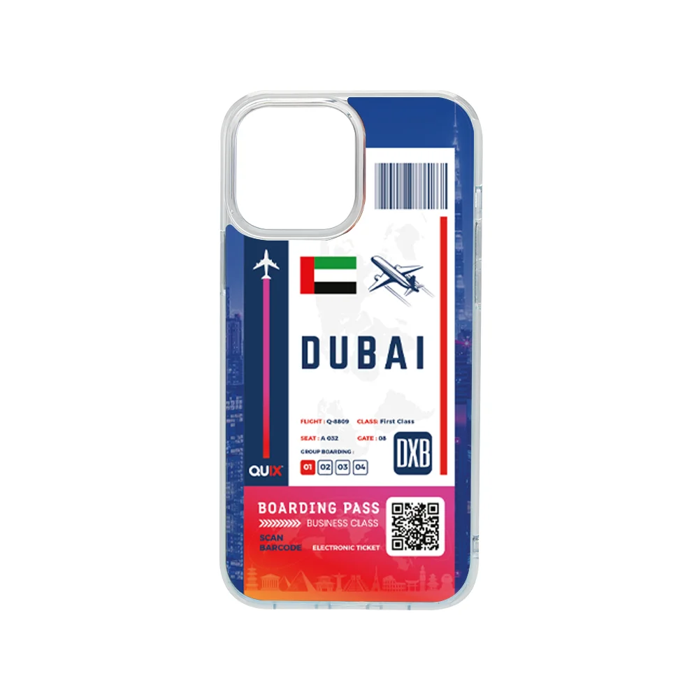 Dubai boarding pass case for iphone 13
