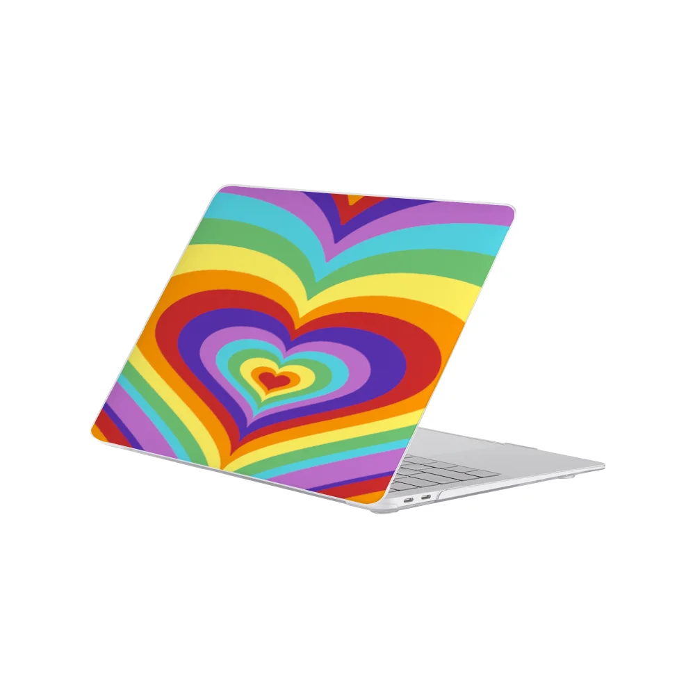 rainbow heart laptop skins